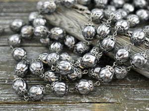 Bead Chain - Czech Pearl Chain - Beaded Chain - Czech Glass Pearls - Sold by the foot - (CH10)