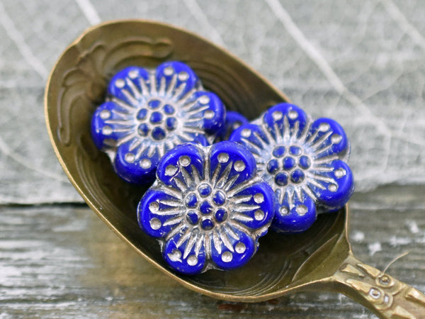 Wildflower Beads - Flower Beads - Czech Glass Beads - Picasso Beads - Czech Glass Flowers - 14mm - 6pcs - (2029)