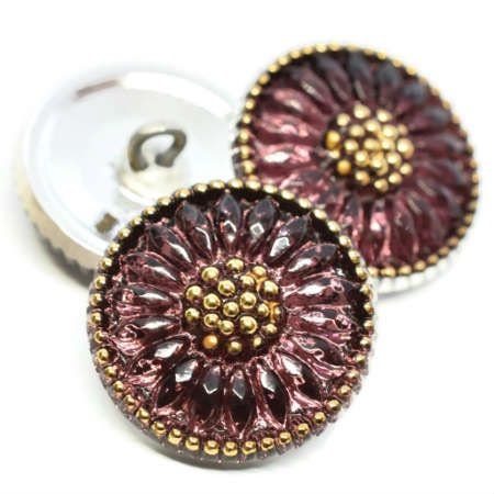 Czech Glass Buttons - Shank Buttons - Artisan Button - Handmade Button - 18mm (1306) 1pcs