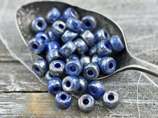 2/0 Matubo Beads - Czech Glass Beads - Picasso Beads - Large Hole Beads - Seed Beads - Size 2 Beads - 6x4mm - 10 grams (A320)