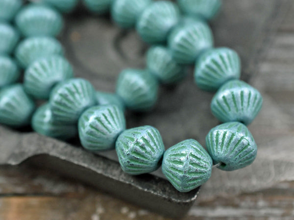 Czech Glass Beads - Picasso Beads - Bicone Beads - Tribal Bicone - 10pcs - 11mm - (4760)