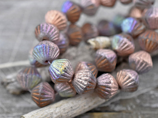 Picasso Beads - New Czech Beads - Czech Glass Beads - Bicone Beads - Tribal Bicone - 10pcs - 11mm - (757)