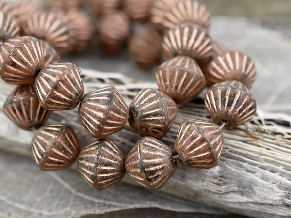 Picasso Beads - Bicone Beads - Czech Glass Beads - Tribal Bicone - 10pcs - 11mm - (4538)