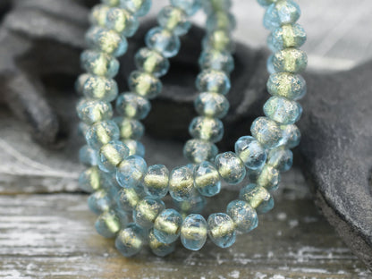 Czech Glass Beads - Picasso Beads - Rondelle Beads - Fire Polished Beads - 30pcs - 3x5mm - (2626)