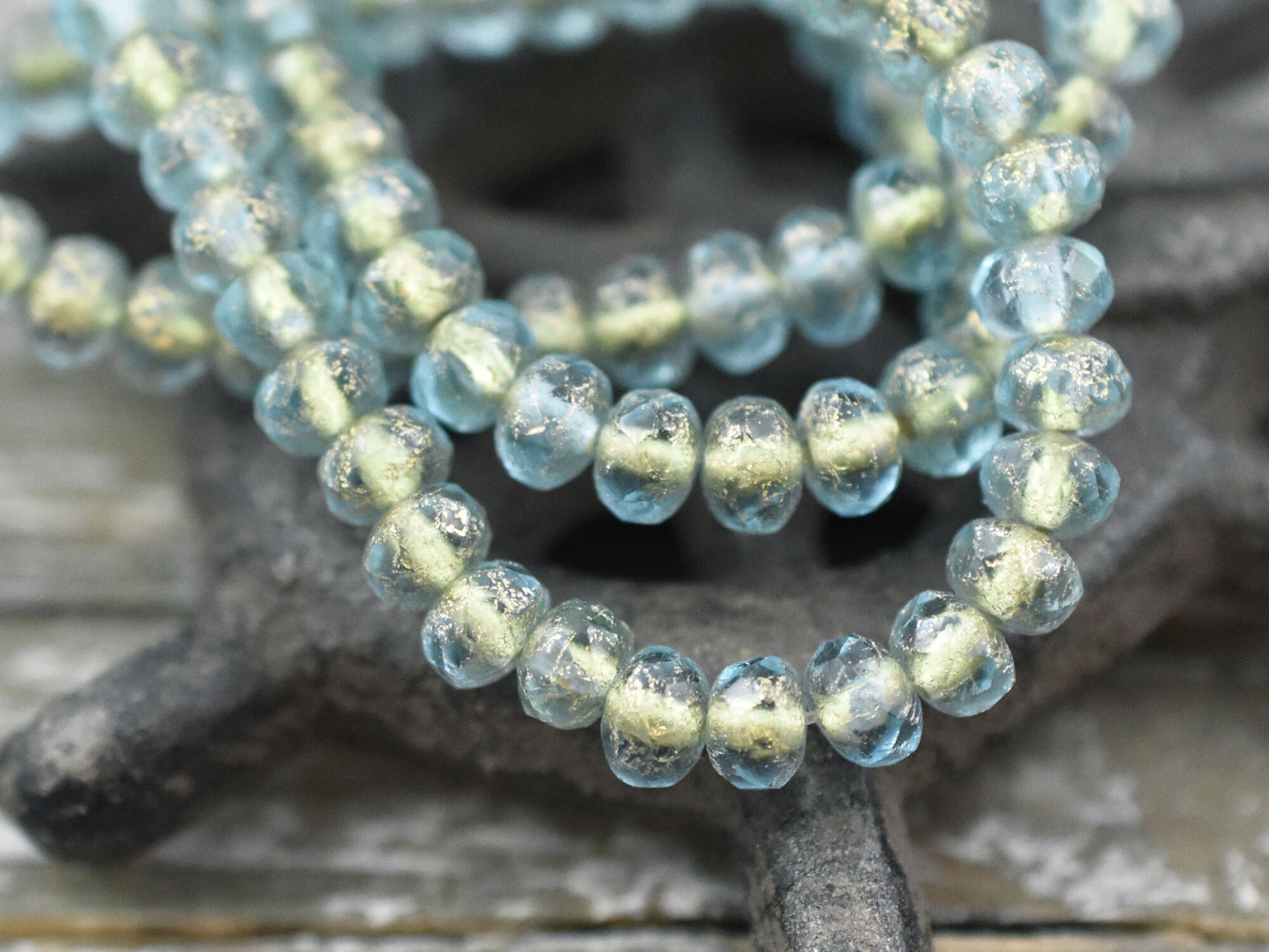 Czech Glass Beads - Picasso Beads - Rondelle Beads - Fire Polished Beads - 30pcs - 3x5mm - (2626)