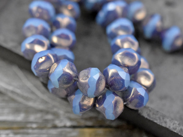 Czech Glass Beads - Picasso Beads - Central Cut Beads - Round Beads - Central Cut - Czech Beads - 8mm - (3155)