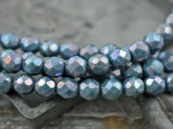 Fire Polished Beads - Czech Glass Beads - Round Beads - Firepolish Beads - Faceted Beads - Czech Beads