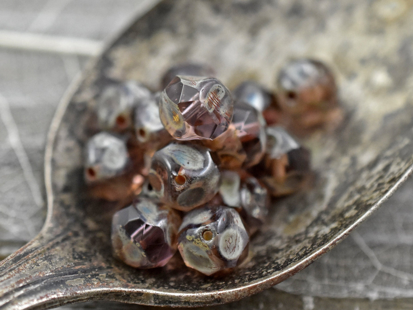 Czech Glass Beads - Picasso Beads - Central Cut Beads - Round Beads - Central Cut - Czech Beads - 8mm - (A728)