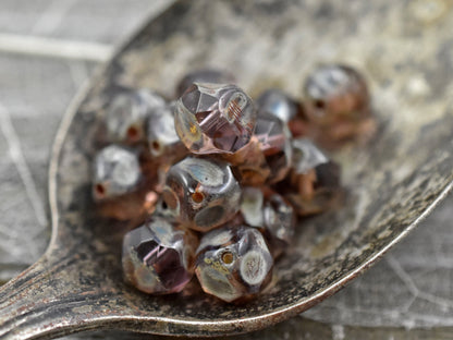 Czech Glass Beads - Picasso Beads - Central Cut Beads - Round Beads - Central Cut - Czech Beads - 8mm - (A728)