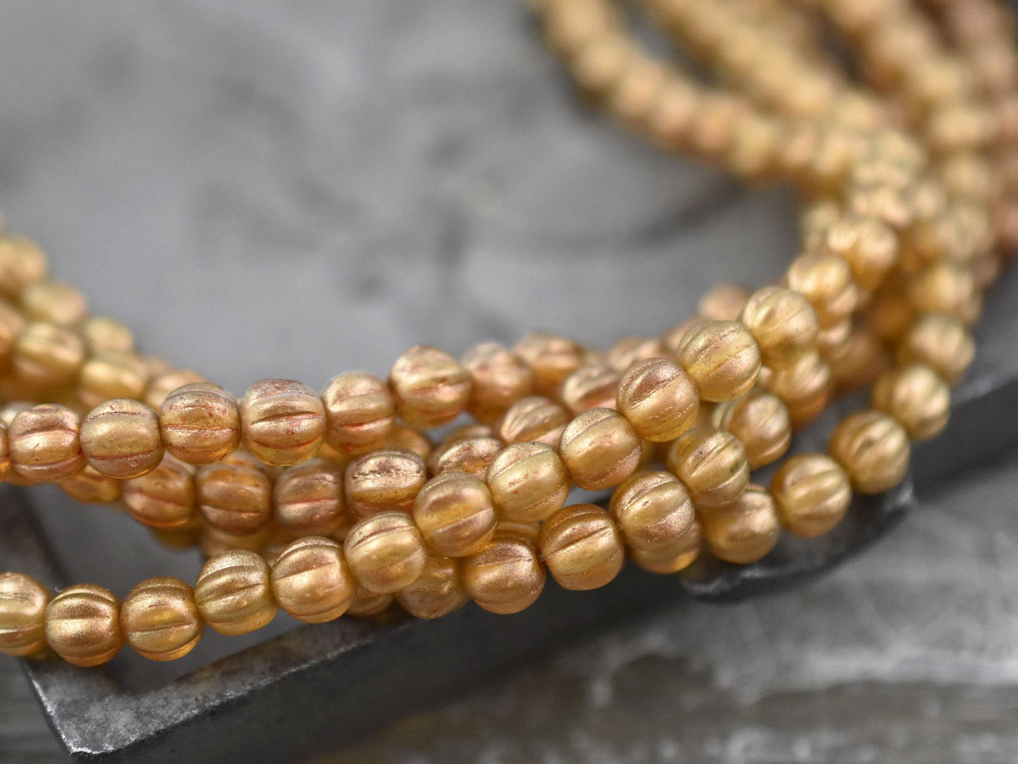 Czech Glass Beads - Melon Beads - Round Beads - 5mm Beads - Round Beads - Sandalwood Halo - 50pcs (2448)