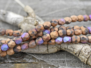 Czech Glass Beads - Fire Polish Beads - Matte Beads - Glitter Beads - 4mm 6mm 8mm