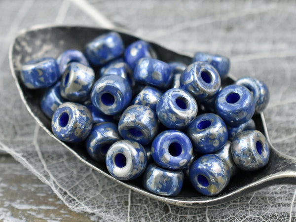 2/0 Matubo Beads - Czech Glass Beads - Picasso Beads - Large Hole Beads - Seed Beads - Size 2 Beads - 6x4mm - 10 grams (A320)