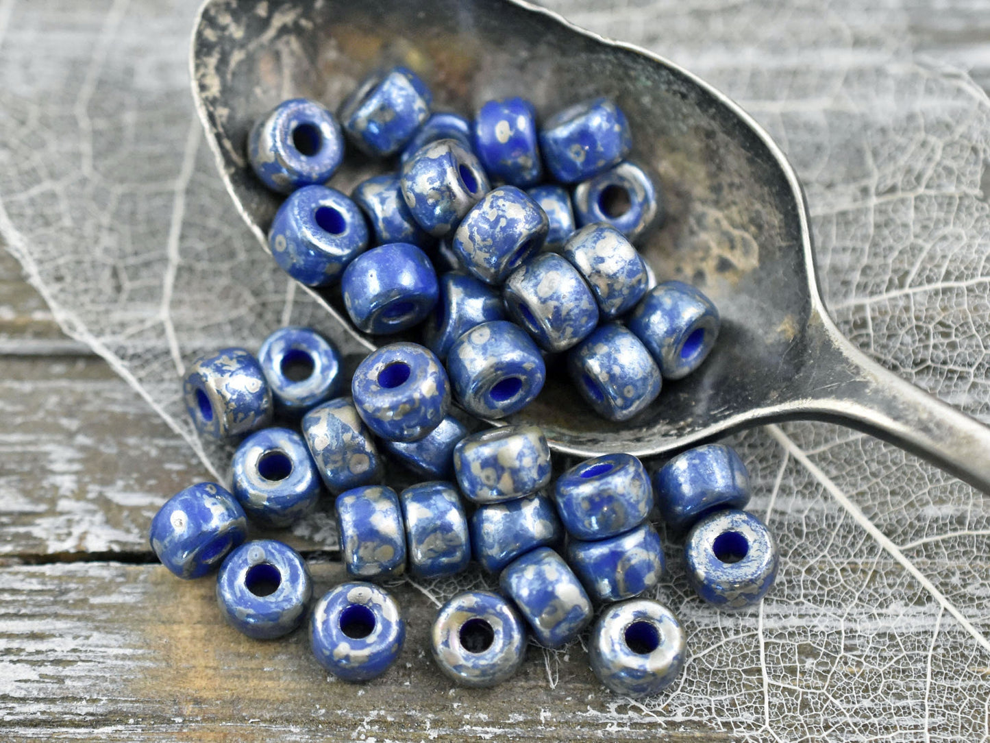 2/0 Matubo Beads - Czech Glass Beads - Picasso Beads - Large Hole Beads - Seed Beads - Size 2 Beads - 6x4mm - 10 grams (A320)