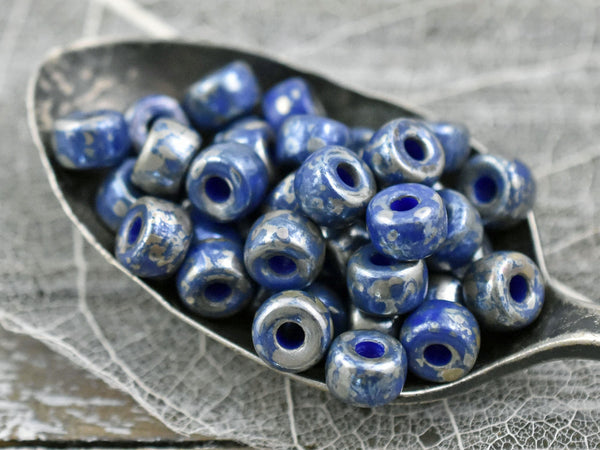 2/0 Matubo Beads - Czech Glass Beads - Picasso Beads - Large Hole Beads - Seed Beads - Size 2 Beads - 6x4mm - 10 grams (A320)