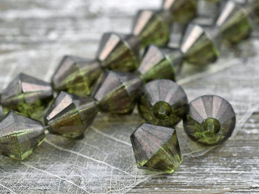 Vintage Beads - Picasso Beads - Czech Glass Beads - Bicone Beads - Large Glass Beads - Chunky Beads - 15mm - 2pcs - (B710)