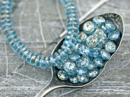 Czech Glass Beads - Glass Spacer Bead - Picasso Beads - Rondelle Beads - 6x2mm - 50pcs - (4184)