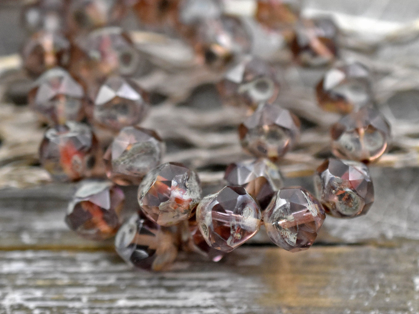 Czech Glass Beads - Picasso Beads - Central Cut Beads - Round Beads - Central Cut - Czech Beads - 8mm - (A728)