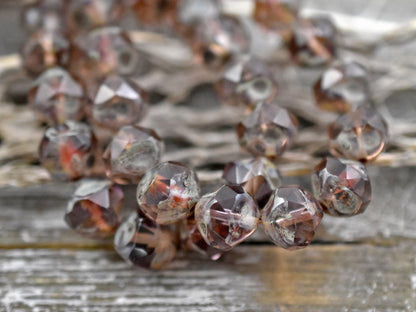 Czech Glass Beads - Picasso Beads - Central Cut Beads - Round Beads - Central Cut - Czech Beads - 8mm - (A728)