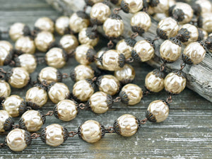Czech Pearl Chain - Beaded Chain - Czech Glass Pearls - Sold by the foot - (CH1)