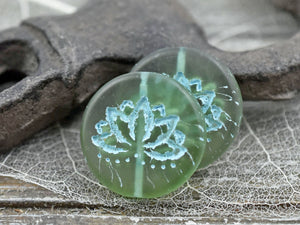 Lotus Flower Bead - Czech Glass Beads - Czech Lotus Beads - Glass Focal Bead - Lotus Flower Pendant - 18mm - 2pcs - (2052)