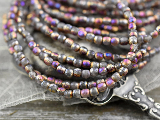 Czech Glass Beads - Round Beads - 3mm Beads - 3mm Druks - Druk Beads - Small Beads - 50pcs - (4581)