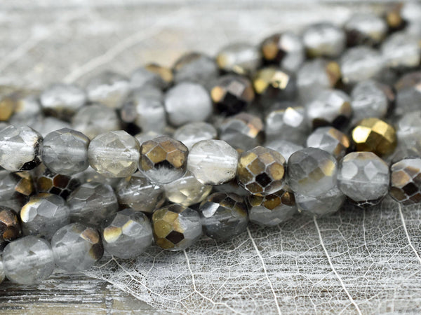 Czech Glass Beads - Round Beads - 8mm Beads - Fire Polish Beads - Bronze Beads - 16pcs (5419)