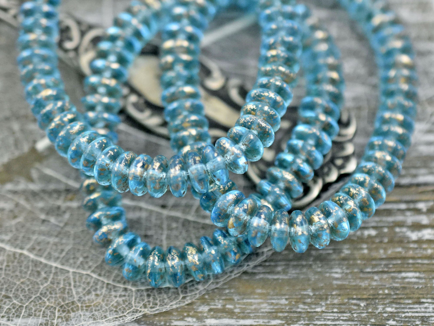 Czech Glass Beads - Glass Spacer Bead - Picasso Beads - Rondelle Beads - 6x2mm - 50pcs - (4184)