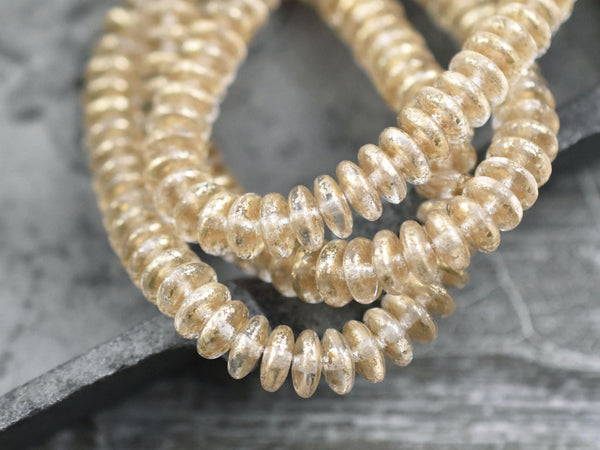 50* 6x2mm Satin Gold Smooth Rondelle Beads – The Bead Obsession