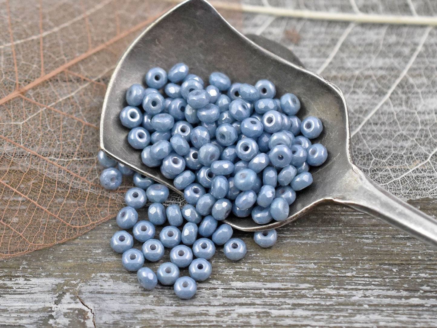 Czech Glass Beads - Micro Spacers - Spacer Beads - Glass Spacers - Blue Spacer Bead - 2x3mm - 100pcs - (2730)