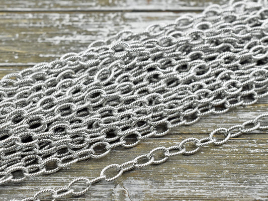 9x6mm Oval Stainless Steel Cable Chain -- Sold by the foot