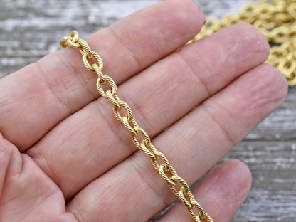 7x5.5mm Ion Plated Stainless Steel Cable Chain -- Sold by the foot