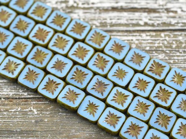 Picasso Beads - Czech Glass Beads - Square Beads - 10mm - 10pcs (3136)