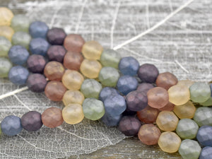 Czech Glass Beads - Fire Polished Beads - Matte Beads - 8mm Beads - Round Beads - 15pcs (4537)