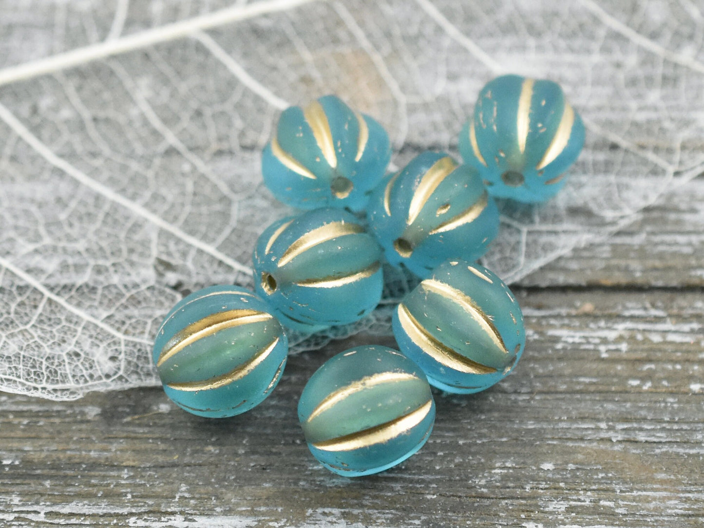 Czech Glass Beads - Melon Beads - Round Beads - Fluted Round - Picasso Beads - Choose Your Size