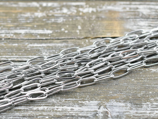10x4mm 304 Stainless Steel Paperclip Chain -- Sold by the foot