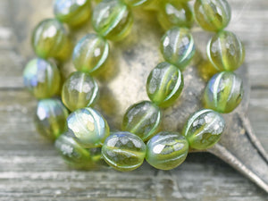 Czech Glass Beads - Picasso Beads - Faceted Melon - Melon Beads - Round Beads - 10mm - 10pcs (B407)