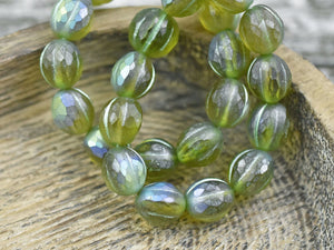 Czech Glass Beads - Picasso Beads - Faceted Melon - Melon Beads - Round Beads - 10mm - 10pcs (B407)