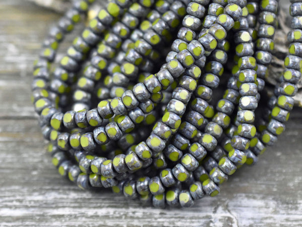 Picasso Beads - Czech Glass Beads - Size 6 Seed Beads  - Trica Beads - Seed Beads - 4x3mm - 50pcs - (3120)
