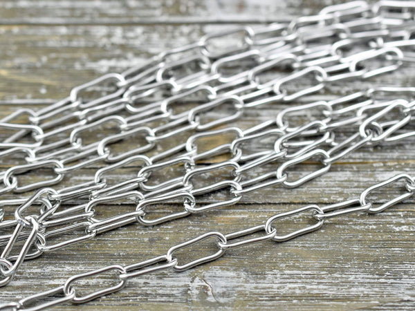 17x7mm 304 Stainless Steel Paperclip Chain -- Sold by the foot