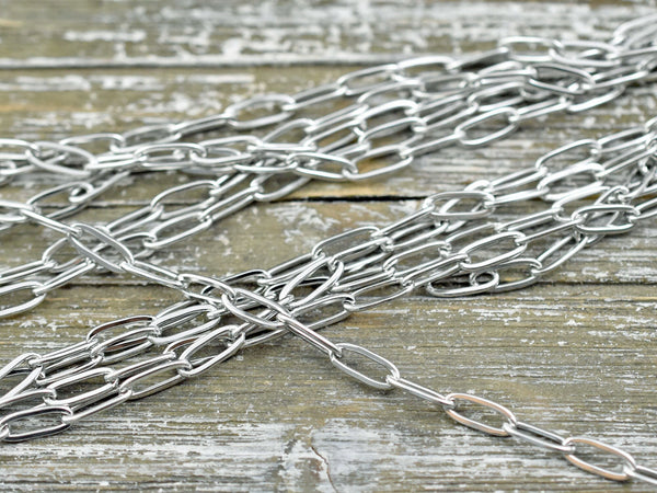 10x4mm 304 Stainless Steel Paperclip Chain -- Sold by the foot