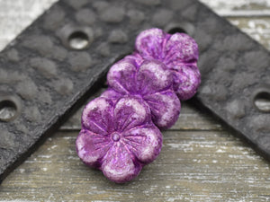Hibiscus Beads - Picasso Beads - Czech Glass Beads - Flower Beads - Hawaiian Flower Beads - Czech Flowers - 21mm - (5636)