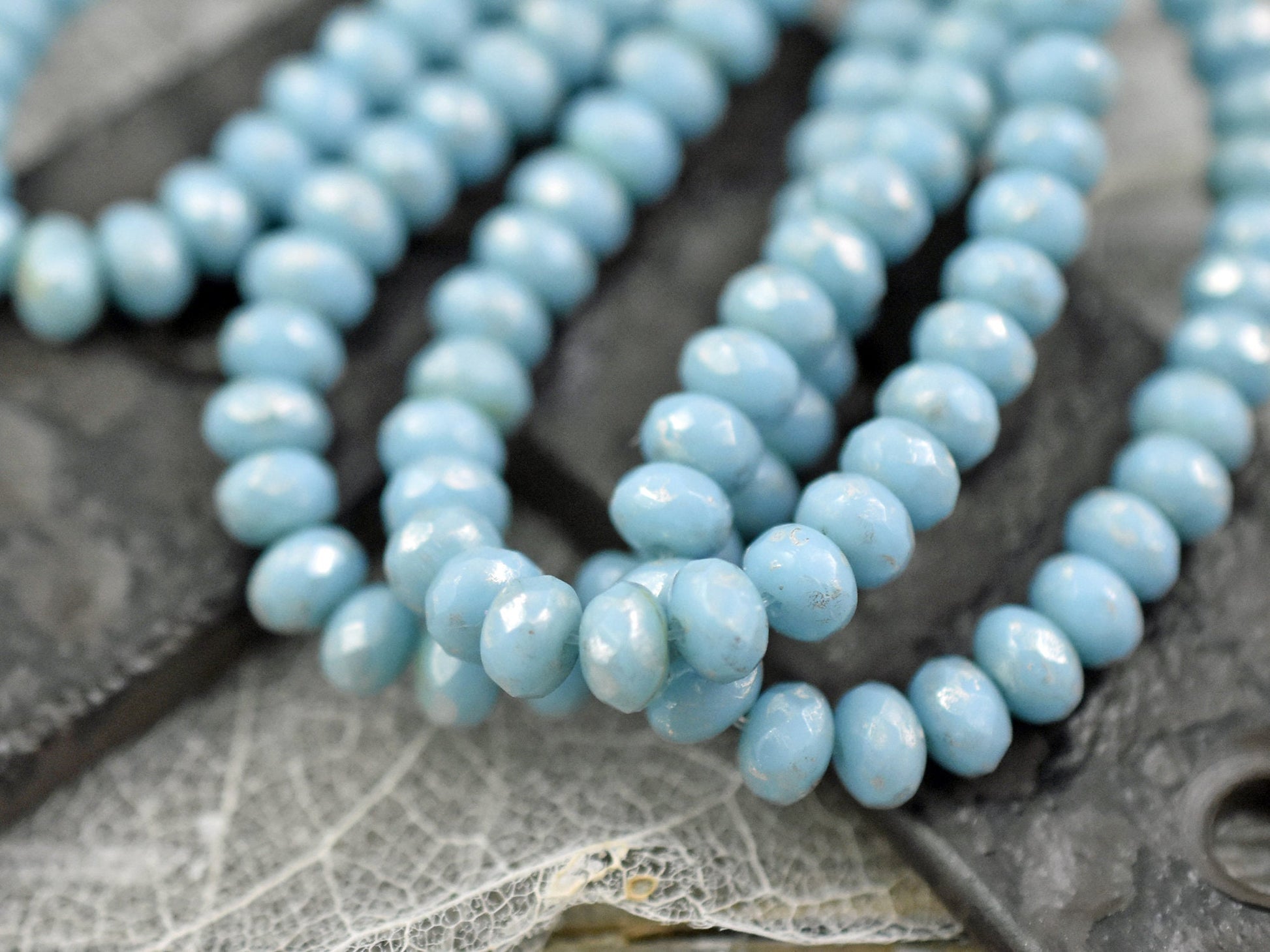 Rondelle Beads - Czech Glass Beads - Baby Rondelle - Fire Polished Beads - 3x5mm