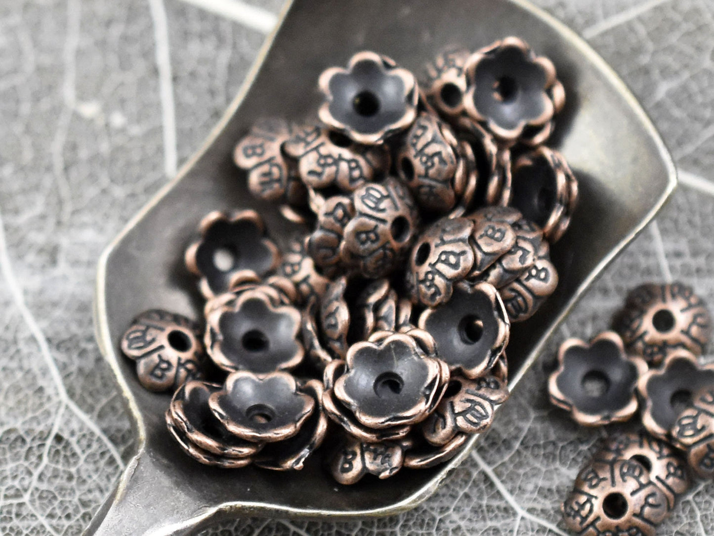 *250* 6mm Antique Copper Bead Caps