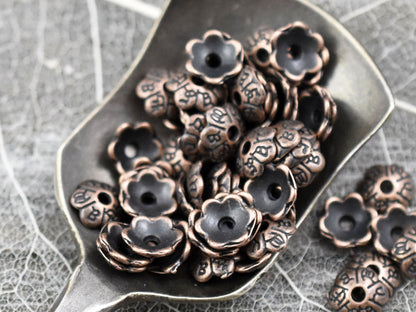 *250* 6mm Antique Copper Bead Caps
