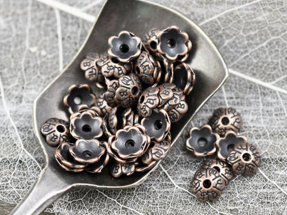 *250* 6mm Antique Copper Bead Caps