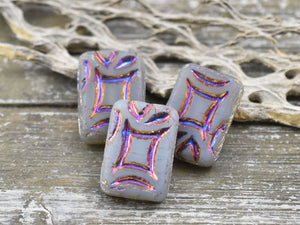 Czech Glass Beads - Matte Beads - Charm Beads - New Czech Bead - 19x13mm - 2pcs - (6157)