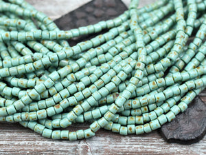 Aged Picasso Beads - Picasso Beads - Czech Glass Beads - Seed Beads - 4mm - 20" Strand - (5464)
