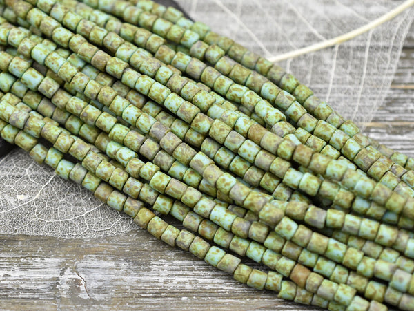 Matte Seed Beads - Aged Picasso Beads - Picasso Beads - Czech Glass Beads - Seed Beads - 4mm - 20" Strand - (B198)