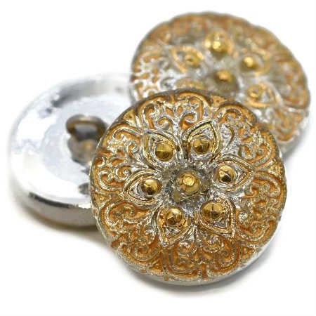 Czech Glass Buttons - Shank Buttons - Artisan Button - Handmade Button - 18mm (3992) 1pcs