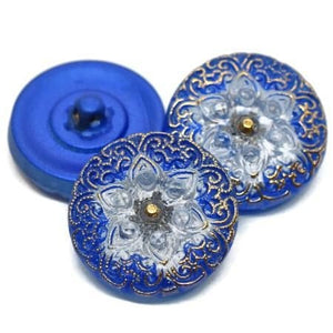 Czech Glass Buttons - Shank Buttons - Artisan Button - Handmade Button - 18mm (3256) 1pcs